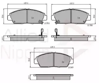 ADB3446 COMLINE Комплект тормозных колодок, дисковый тормоз