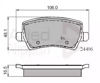 ADB01613 COMLINE Комплект тормозных колодок, дисковый тормоз