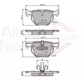 ADB01671 COMLINE Комплект тормозных колодок, дисковый тормоз
