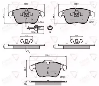ADB11591 COMLINE Комплект тормозных колодок, дисковый тормоз