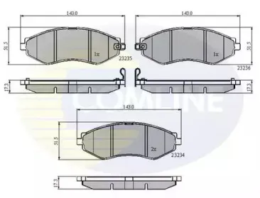 CBP31188 COMLINE Комплект тормозных колодок, дисковый тормоз