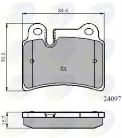 CBP01728 COMLINE Комплект тормозных колодок, дисковый тормоз