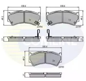 CBP3883 COMLINE Комплект тормозных колодок, дисковый тормоз