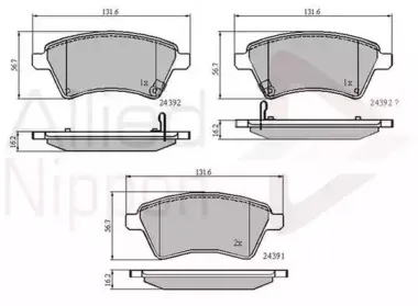 ADB31513 COMLINE Комплект тормозных колодок, дисковый тормоз