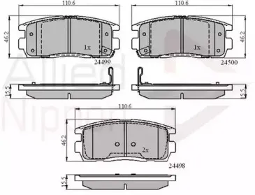 ADB31580 COMLINE Комплект тормозных колодок, дисковый тормоз