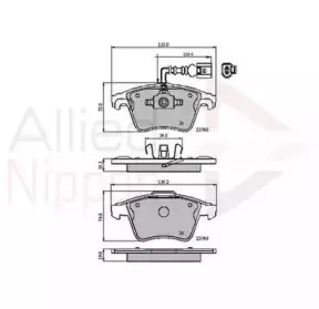 ADB11311 COMLINE Комплект тормозных колодок, дисковый тормоз