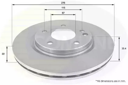 ADC1621V COMLINE Тормозной диск