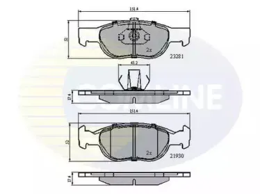 CBP01018 COMLINE Комплект тормозных колодок, дисковый тормоз