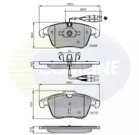 CBP22002 COMLINE Комплект тормозных колодок, дисковый тормоз