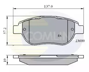 CBP01748 COMLINE Комплект тормозных колодок, дисковый тормоз
