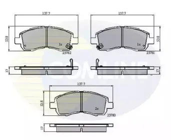 CBP3757 COMLINE Комплект тормозных колодок, дисковый тормоз