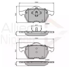 ADB0715 COMLINE Комплект тормозных колодок, дисковый тормоз