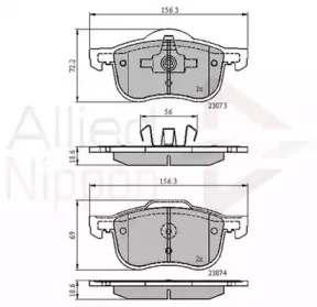 ADB0730 COMLINE Комплект тормозных колодок, дисковый тормоз
