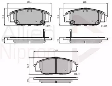 ADB3947 COMLINE Комплект тормозных колодок, дисковый тормоз