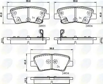 CBP32161 COMLINE Комплект тормозных колодок, дисковый тормоз