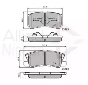ADB0905 COMLINE Комплект тормозных колодок, дисковый тормоз