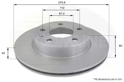 ADC1608V COMLINE Тормозной диск