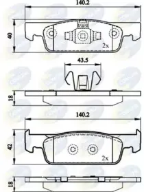 CBP02144 COMLINE Комплект тормозных колодок, дисковый тормоз