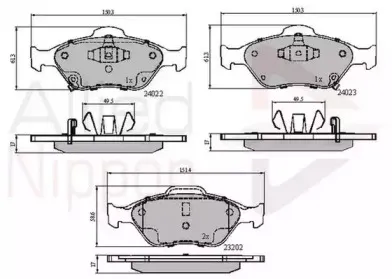ADB31637 COMLINE Комплект тормозных колодок, дисковый тормоз