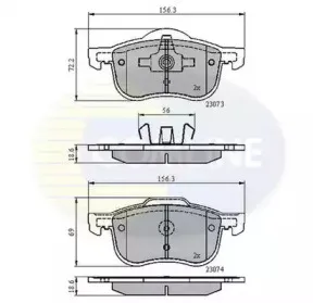 CBP0730 COMLINE Комплект тормозных колодок, дисковый тормоз