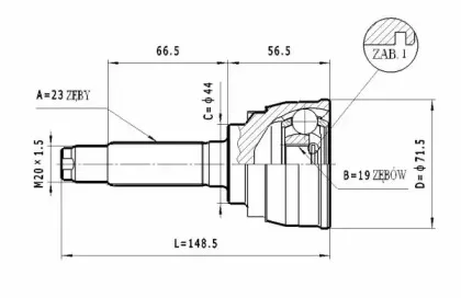 C.003 STATIM Шарнирный комплект, приводной вал