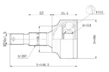 C.103 STATIM Шарнирный комплект, приводной вал