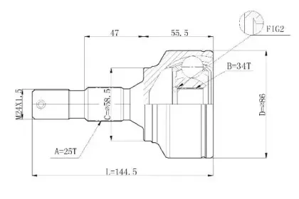 C.123 STATIM Шарнирный комплект, приводной вал