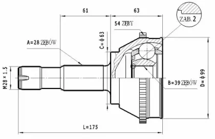C.127 STATIM Шарнирный комплект, приводной вал