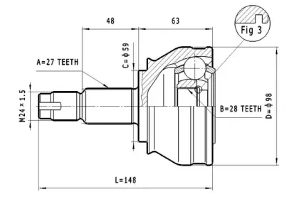 C.139 STATIM Шарнирный комплект, приводной вал