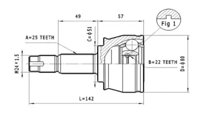 C.155 STATIM Шарнирный комплект, приводной вал