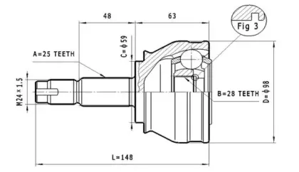 C.175 STATIM Шарнирный комплект, приводной вал