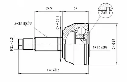 C.196 STATIM Шарнирный комплект, приводной вал