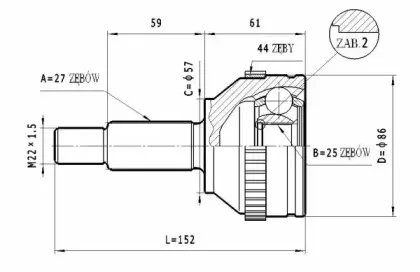 C.207 STATIM Шарнирный комплект, приводной вал