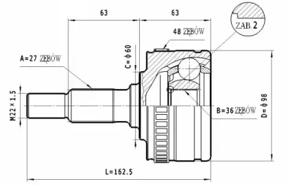 C.214 STATIM Шарнирный комплект, приводной вал
