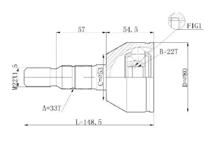 C.241 STATIM Шарнирный комплект, приводной вал
