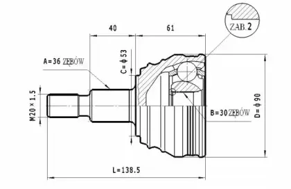 C.281 STATIM Шарнирный комплект, приводной вал