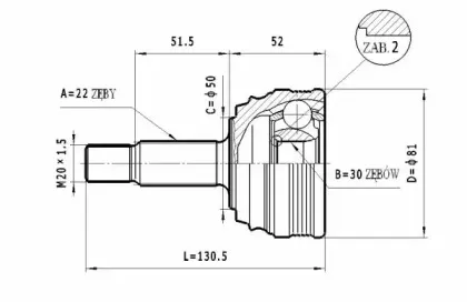 C.285 STATIM Шарнирный комплект, приводной вал