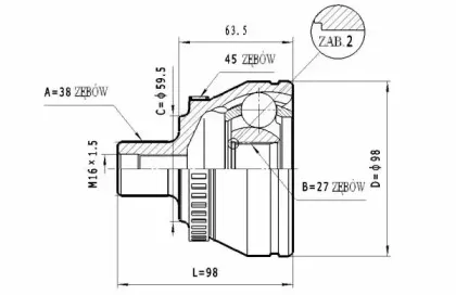 C.296 STATIM Шарнирный комплект, приводной вал
