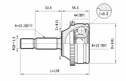 C.362 STATIM Шарнирный комплект, приводной вал