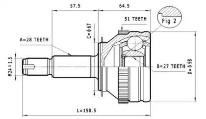 C.373 STATIM Шарнирный комплект, приводной вал