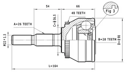 C.384 STATIM Шарнирный комплект, приводной вал