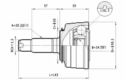 C.422 STATIM Шарнирный комплект, приводной вал