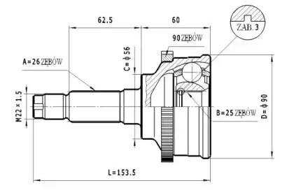 C.466 STATIM Шарнирный комплект, приводной вал