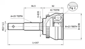 C.535 STATIM Шарнирный комплект, приводной вал