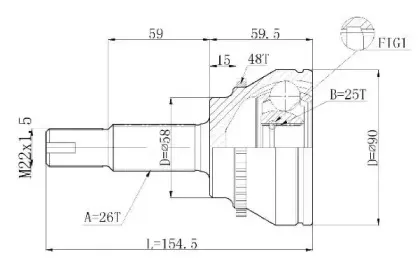 C.580 STATIM Шарнирный комплект, приводной вал