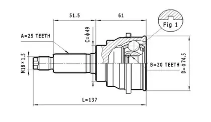 C.641 STATIM Шарнирный комплект, приводной вал