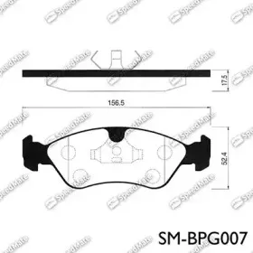 SM-BPG007 SpeedMate Комплект тормозных колодок, дисковый тормоз