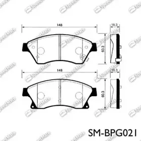 SM-BPG021 SpeedMate Комплект тормозных колодок, дисковый тормоз