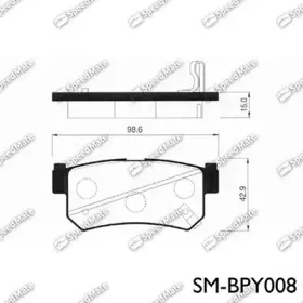 Комплект тормозных колодок, дисковый тормоз SM-BPY008 SpeedMate