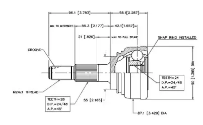 18209 VEMA Шарнирный комплект, приводной вал